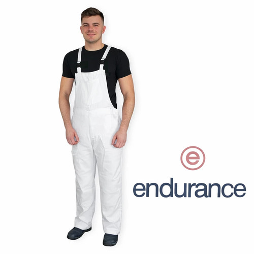 Endurance white polycotton - white, bib
