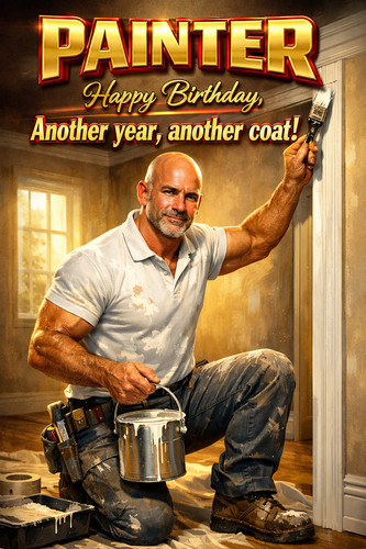 Painter birthday card for - for, him