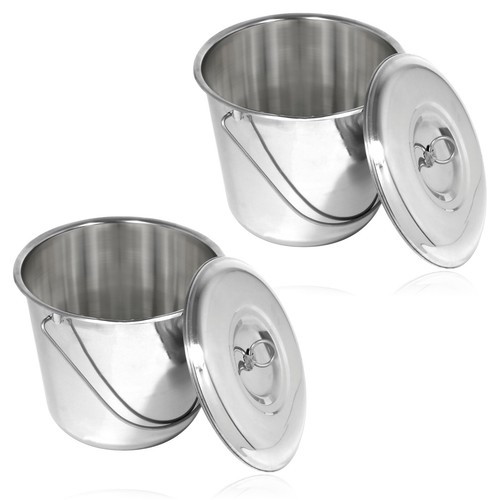 12l metal bucket - +, lid