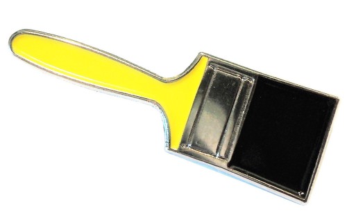 Metal enamel badge paint brush - enamel,
