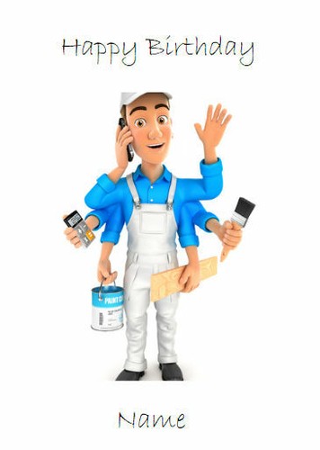 Male painter decorator card - male,