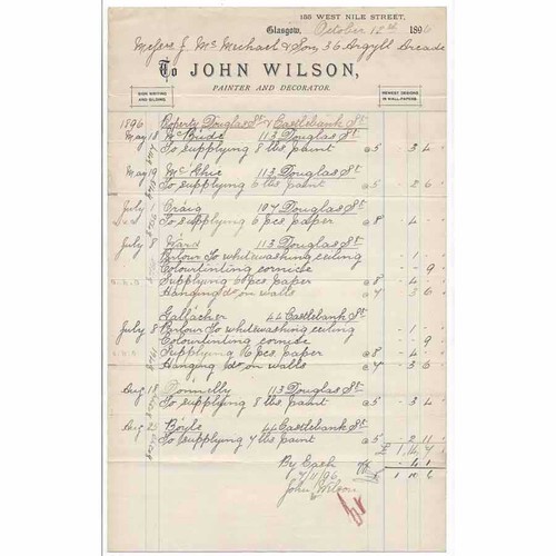 1896 billhead john wilson - billhead,,